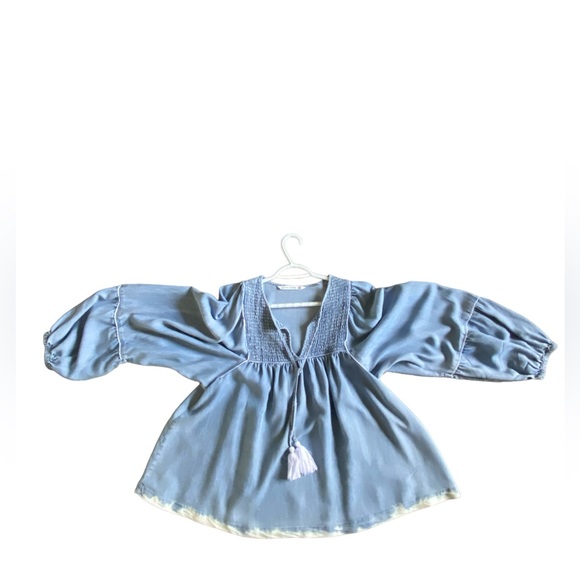 Given Kale Oversized Boho Denim Top - Picture 3 of 12